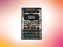 Mockup of an SP-404 MK2 with a custom skin on the instrument.