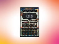 Mockup of an SP-404 MK2 with a custom skin on the instrument.