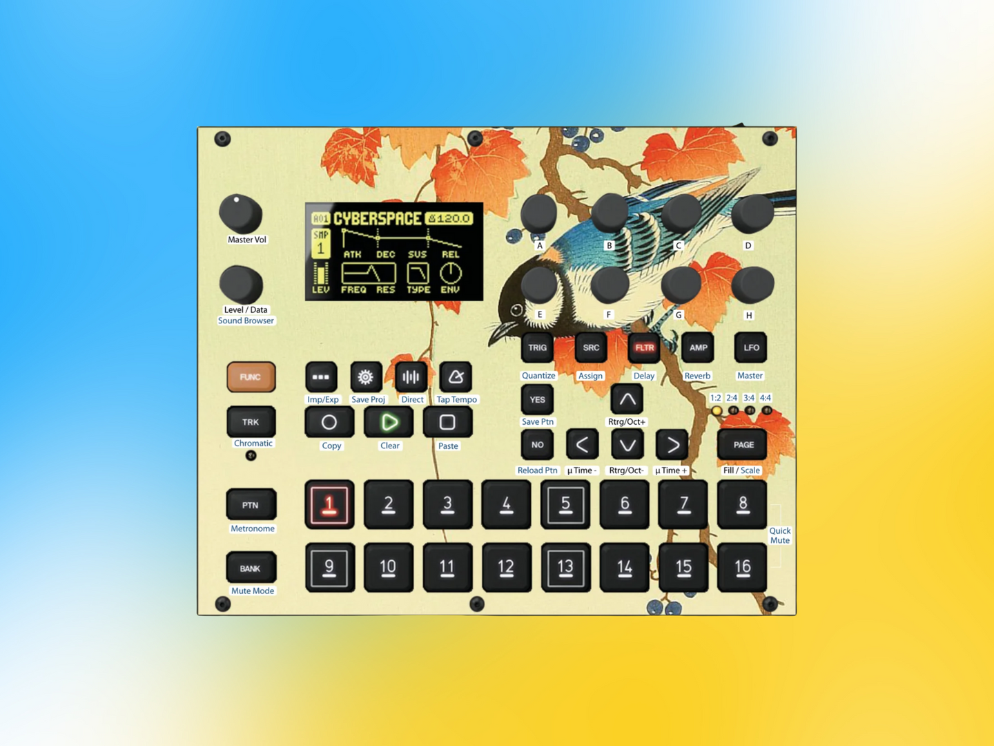 An Elektron Digitakt skin mockup 