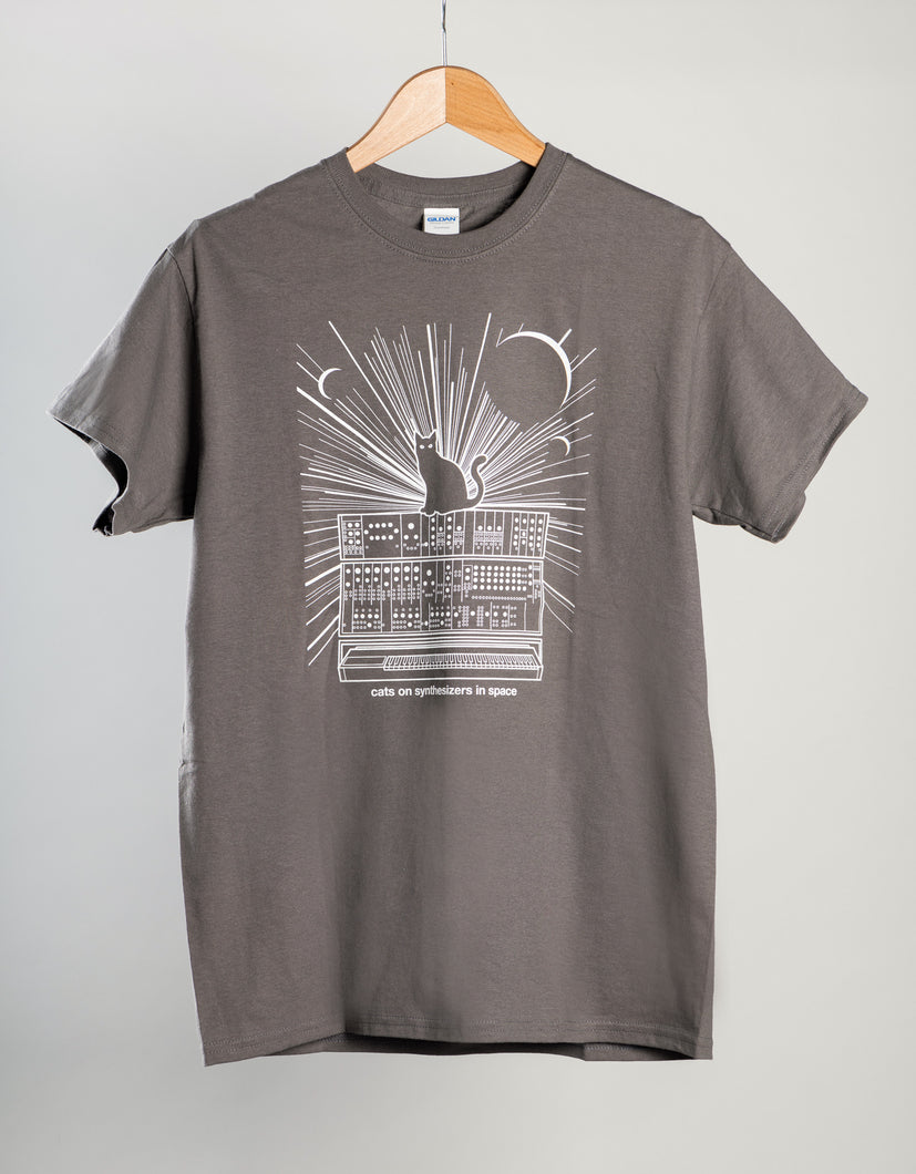 Cats On Synthesizers In Space - Grey T-Shirt