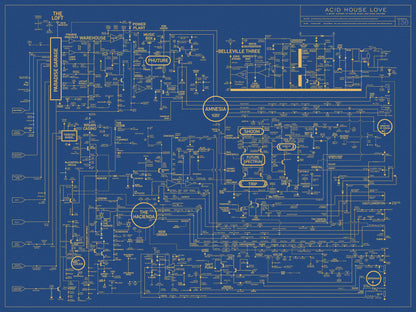 Acid House Love Blueprint - A History of Dance Music and Rave Culture (Blue)