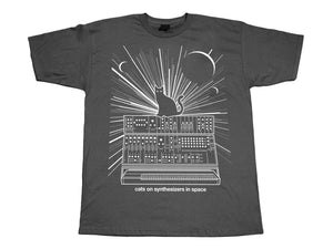 Cats On Synthesizers In Space - Grey T-Shirt