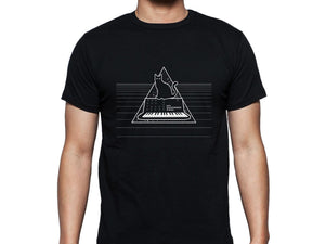 Cats On Synthesizers In Space - Black T-Shirt